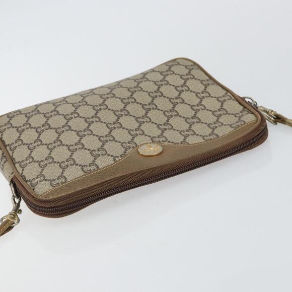 GUCCI GG Plus Supreme Shoulder Bag PVC Leather Beige Gold Auth BA6237 - Picture 6 of 16